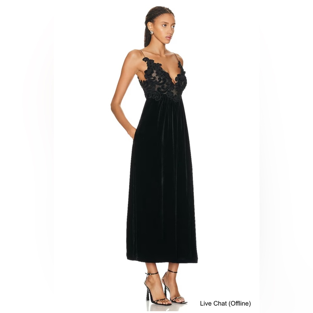 ZIMMERMANN floral-embellished velvet A-line dress